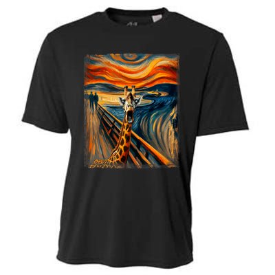 Artsy Scream For Giraffe Lovers Artistic Giraffe Cooling Performance Crew T-Shirt