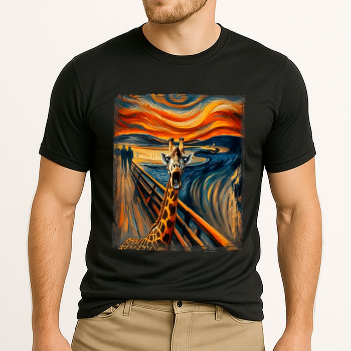 Artsy Scream For Giraffe Lovers Artistic Giraffe Cooling Performance Crew T-Shirt