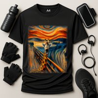 Artsy Scream For Giraffe Lovers Artistic Giraffe Cooling Performance Crew T-Shirt