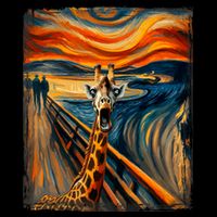 Artsy Scream For Giraffe Lovers Artistic Giraffe Cooling Performance Crew T-Shirt