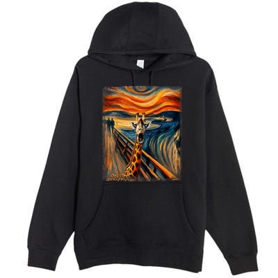 Artsy Scream For Giraffe Lovers Artistic Giraffe Premium Pullover Hoodie