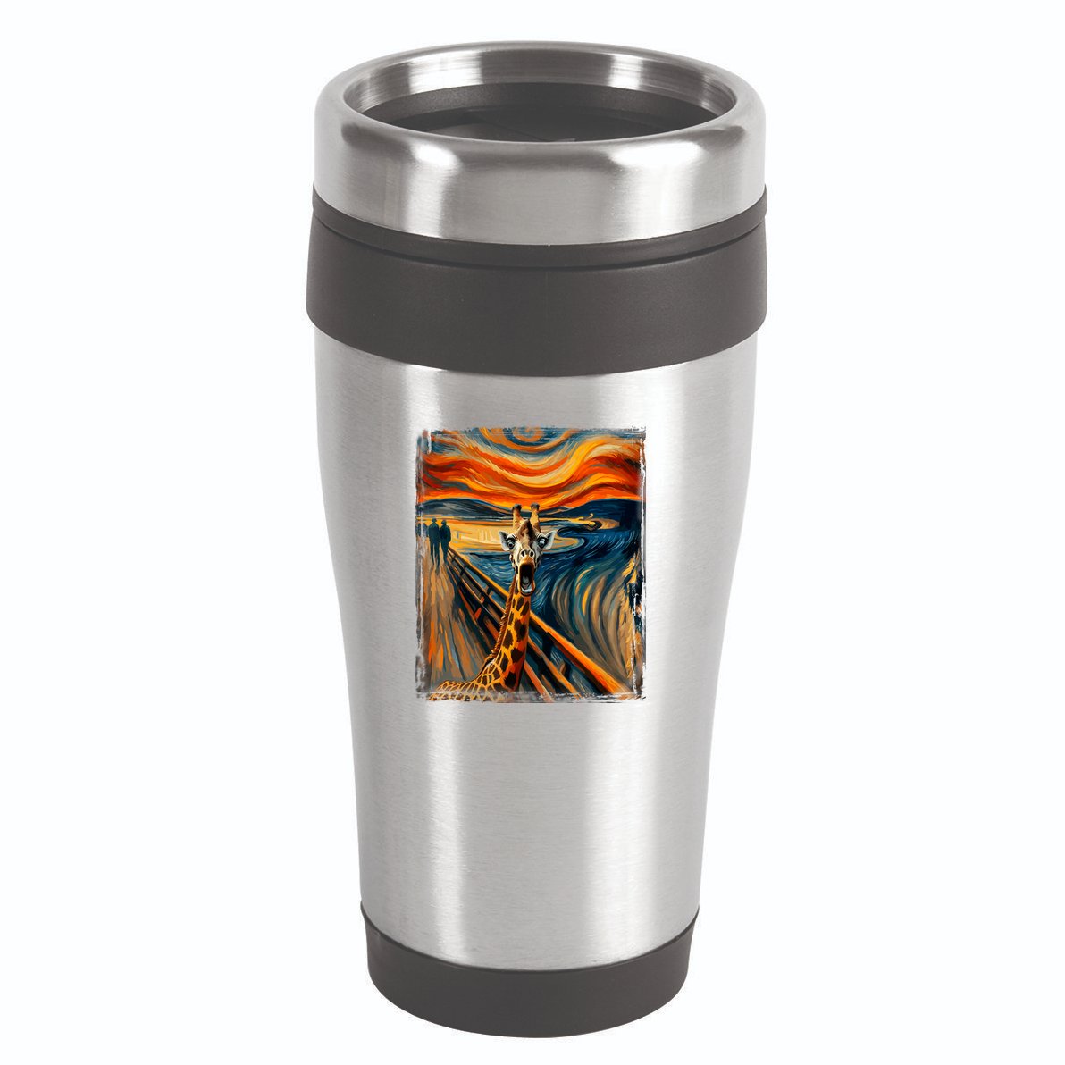Artsy Scream For Giraffe Lovers Artistic Giraffe 16oz Travel Tumbler
