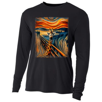 Artsy Scream For Giraffe Lovers Artistic Giraffe Cooling Performance Long Sleeve Crew