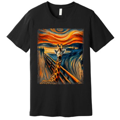 Artsy Scream For Giraffe Lovers Artistic Giraffe Premium T-Shirt