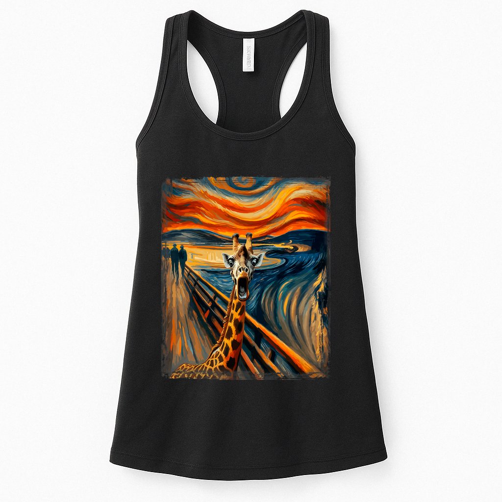Artsy Scream For Giraffe Lovers Artistic Giraffe Womens Tank Top