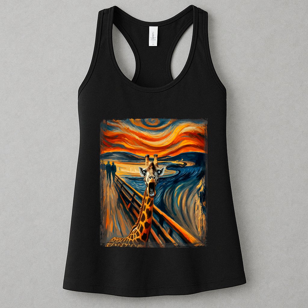 Artsy Scream For Giraffe Lovers Artistic Giraffe Womens Tank Top