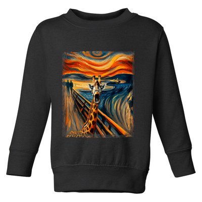 Artsy Scream For Giraffe Lovers Artistic Giraffe Toddler Sweatshirt