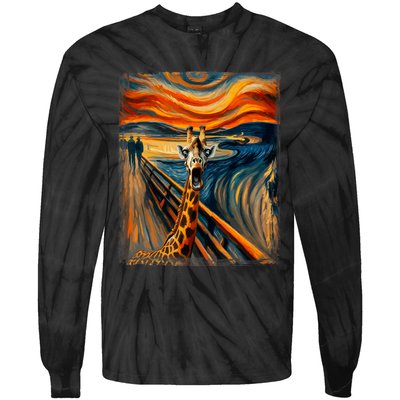 Artsy Scream For Giraffe Lovers Artistic Giraffe Tie-Dye Long Sleeve Shirt