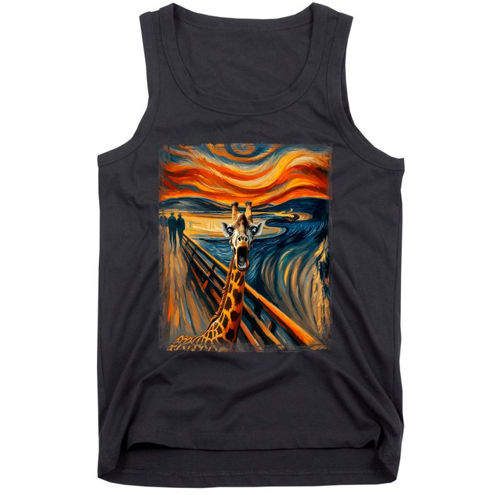 Artsy Scream For Giraffe Lovers Artistic Giraffe Tank Top