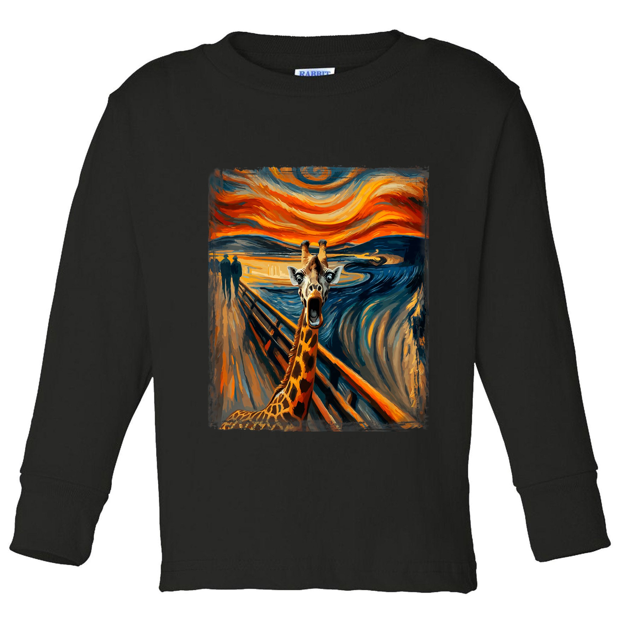 Artsy Scream For Giraffe Lovers Artistic Giraffe Toddler Long Sleeve Shirt