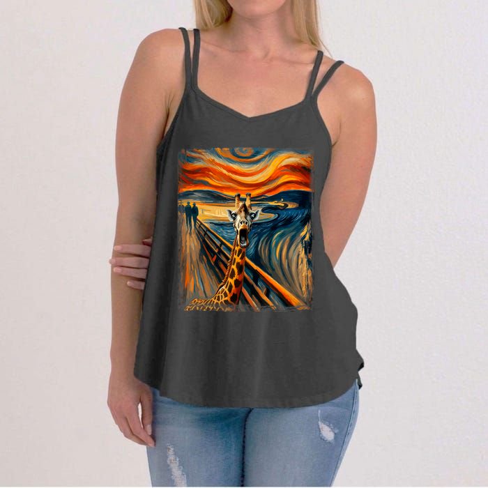 Artsy Scream For Giraffe Lovers Artistic Giraffe Women's Strappy Tank