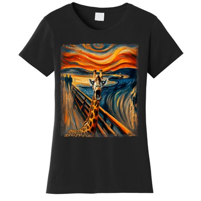 Artsy Scream For Giraffe Lovers Artistic Giraffe Women's T-Shirt