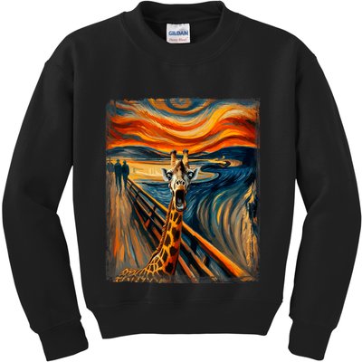 Artsy Scream For Giraffe Lovers Artistic Giraffe Kids Sweatshirt