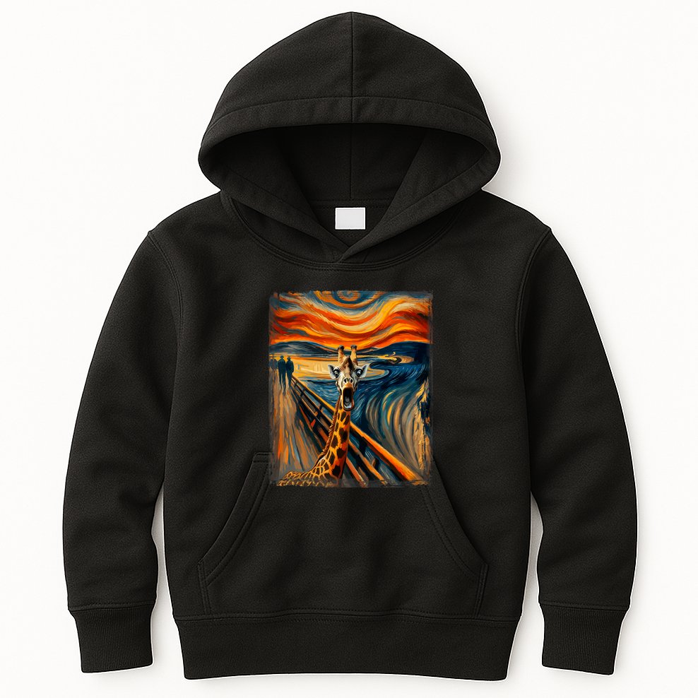 Artsy Scream For Giraffe Lovers Artistic Giraffe Kids Hoodie