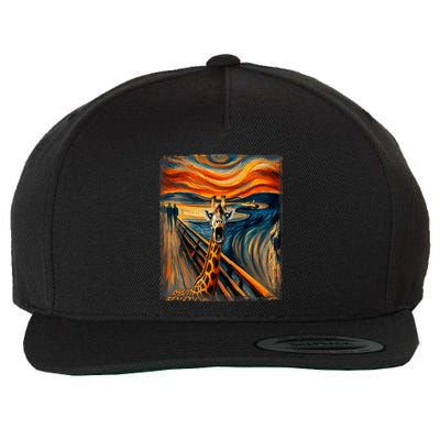 Artsy Scream For Giraffe Lovers Artistic Giraffe Wool Snapback Cap