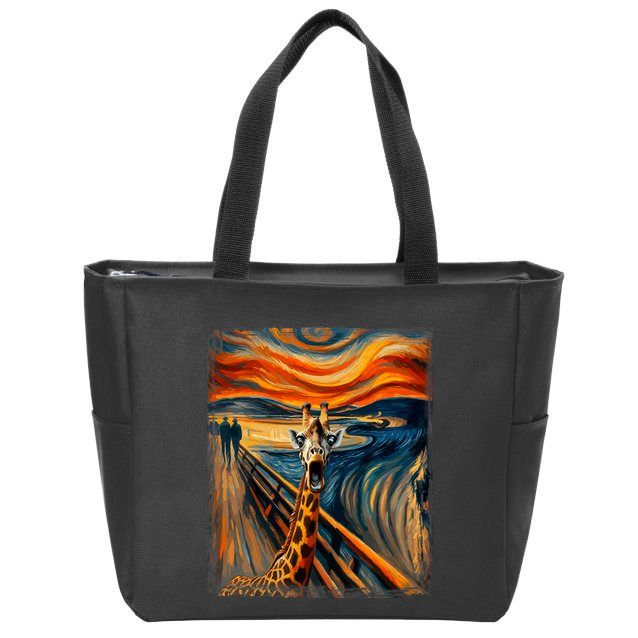 Artsy Scream For Giraffe Lovers Artistic Giraffe Zip Tote Bag