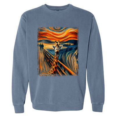 Artsy Scream For Giraffe Lovers Artistic Giraffe Garment-Dyed Sweatshirt