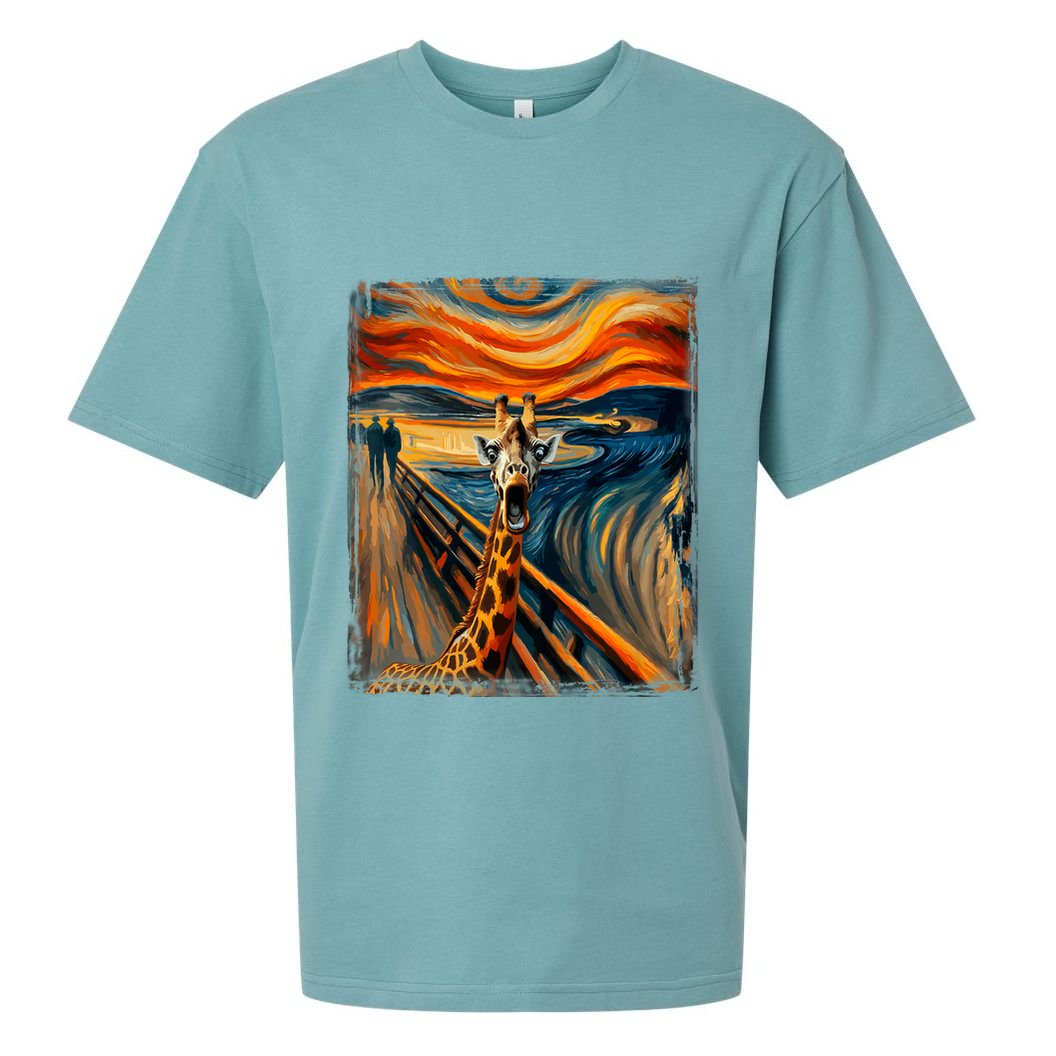 Artsy Scream For Giraffe Lovers Artistic Giraffe Sueded Cloud Jersey T-Shirt