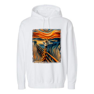 Artsy Scream For Giraffe Lovers Artistic Giraffe Garment-Dyed Fleece Hoodie