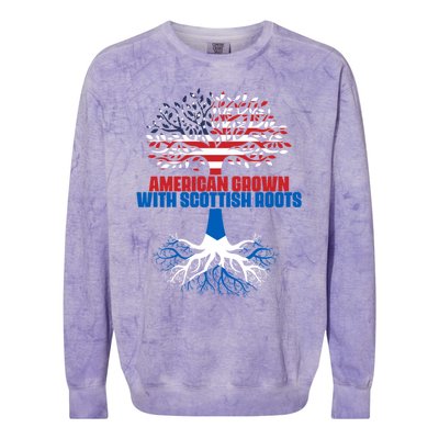 America Scotland Flag Half Scottish Half American Citizen Funny Gift Colorblast Crewneck Sweatshirt