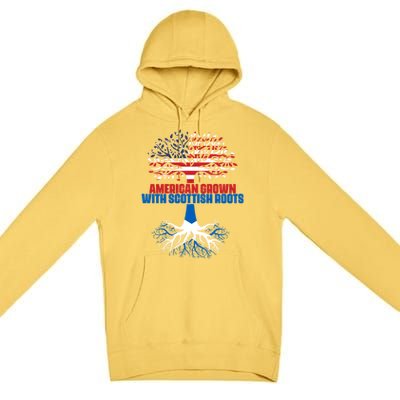 America Scotland Flag Half Scottish Half American Citizen Funny Gift Premium Pullover Hoodie