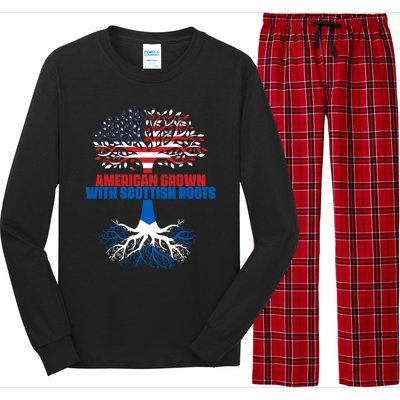 America Scotland Flag Half Scottish Half American Citizen Funny Gift Long Sleeve Pajama Set