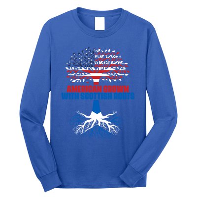 America Scotland Flag Half Scottish Half American Citizen Funny Gift Long Sleeve Shirt