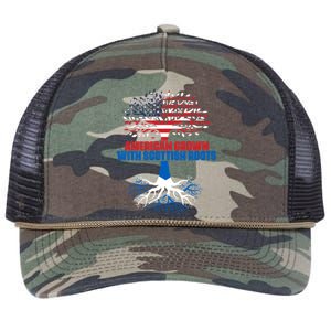 America Scotland Flag Half Scottish Half American Citizen Funny Gift Retro Rope Trucker Hat Cap