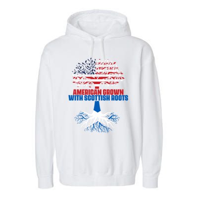 America Scotland Flag Half Scottish Half American Citizen Funny Gift Garment-Dyed Fleece Hoodie