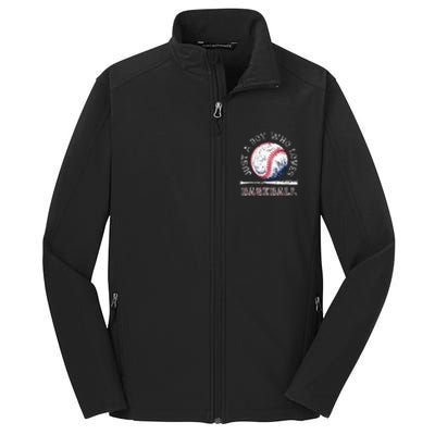 American Sport Fan Baseball Lover Batter Baseball Core Soft Shell Jacket