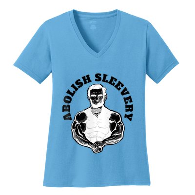 Abolish Sleevery Funny Abraham Lincoln Free The Sleeves Tank Top Women's V-Neck T-Shirt