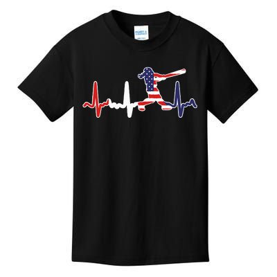 American Softball Flag Batter Softball Kids T-Shirt