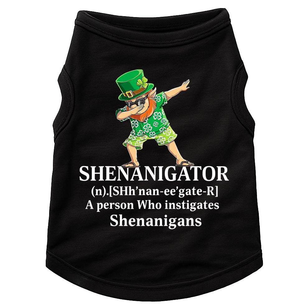 đAbbing Shenanigator Four Leaf Clover Saint Patrick Day Doggie Tank