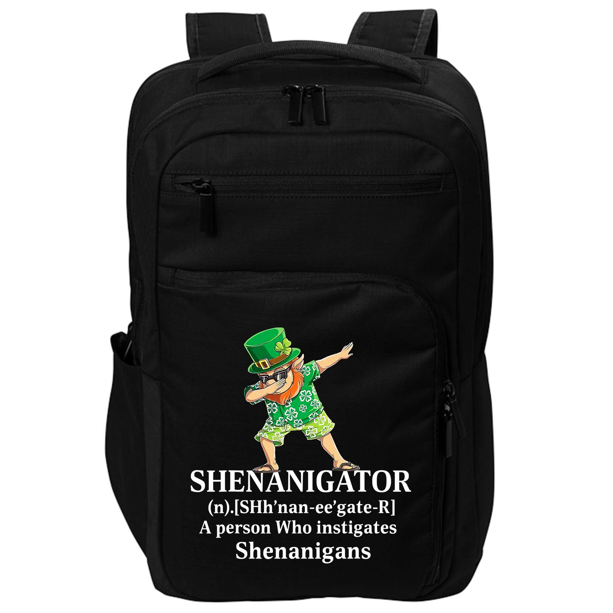 đAbbing Shenanigator Four Leaf Clover Saint Patrick Day Impact Tech Backpack