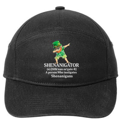đAbbing Shenanigator Four Leaf Clover Saint Patrick Day 7-Panel Snapback Hat