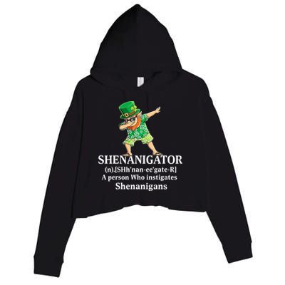 đAbbing Shenanigator Four Leaf Clover Saint Patrick Day Crop Fleece Hoodie