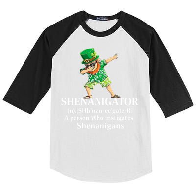 đAbbing Shenanigator Four Leaf Clover Saint Patrick Day Kids Colorblock Raglan Jersey