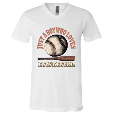 American Sport Fan Baseball Lover Batter Baseball V-Neck T-Shirt