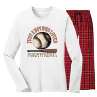 American Sport Fan Baseball Lover Batter Baseball Women's Long Sleeve Flannel Pajama Set 