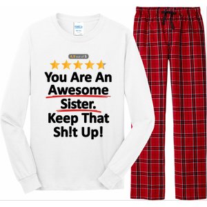 Awesome Sister Funny Gift For Sister Long Sleeve Pajama Set