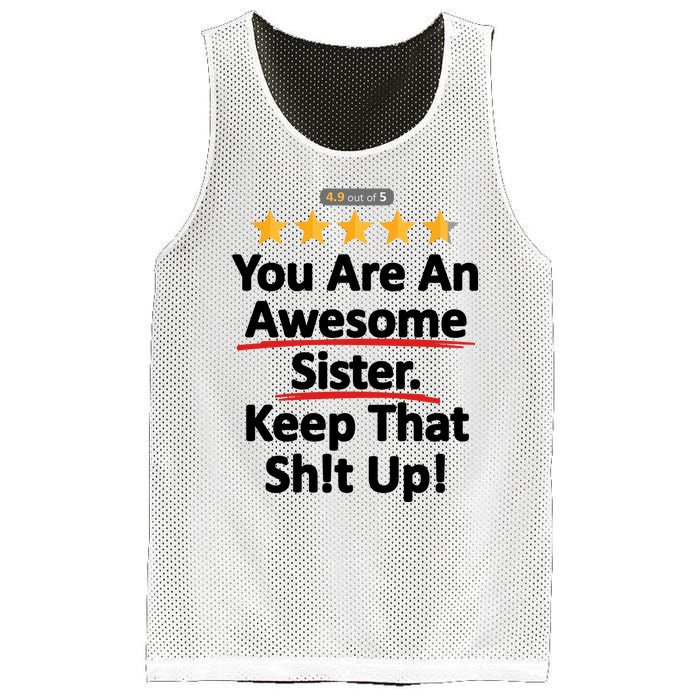 Awesome Sister Funny Gift For Sister Mesh Reversible Basketball Jersey Tank