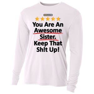 Awesome Sister Funny Gift For Sister Cooling Performance Long Sleeve Crew