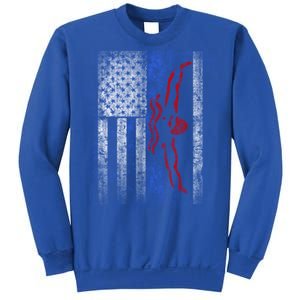 American Swim Flag Usa Swimming Butterfly Stroke Swimmer Gift Sweatshirt