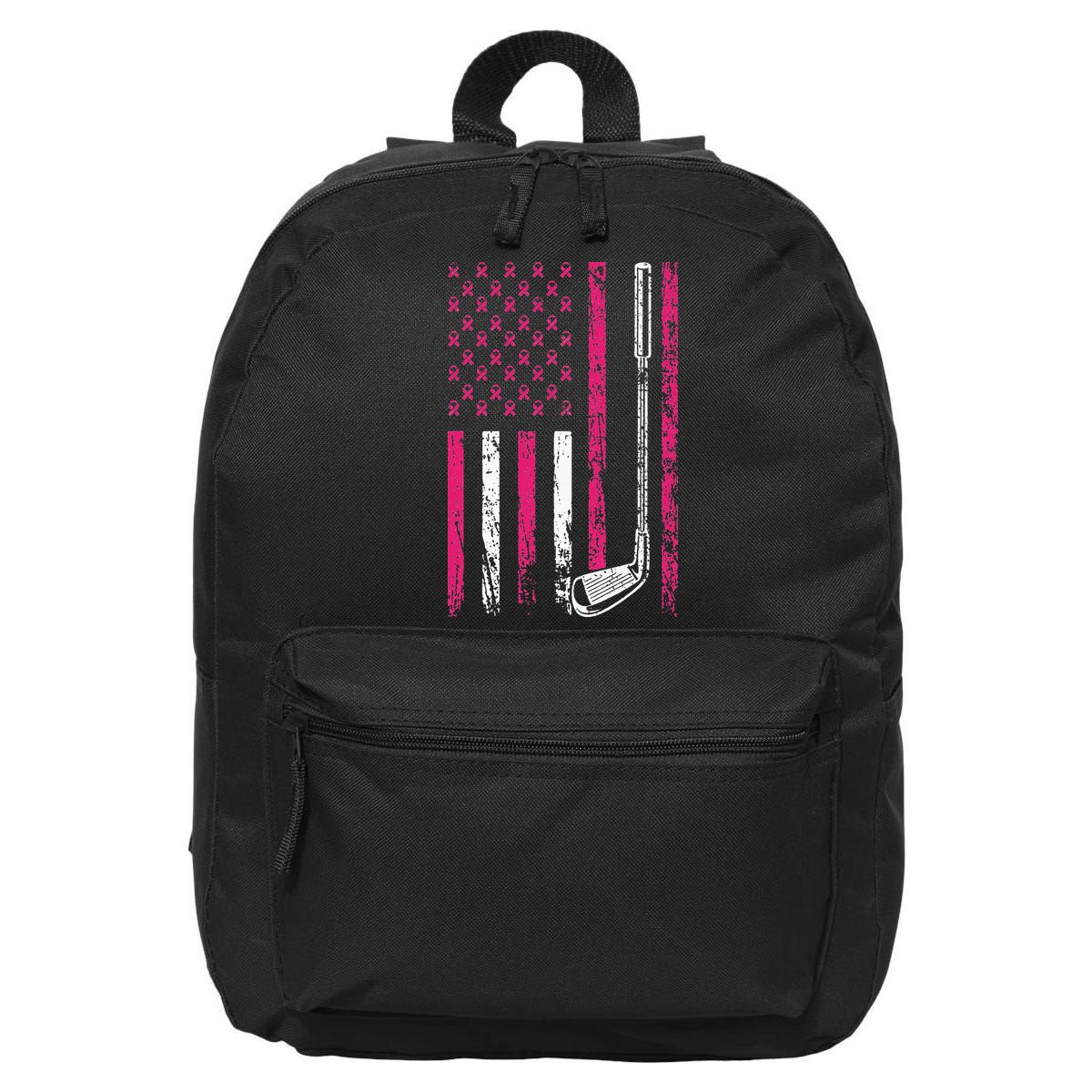 American Sports Flag Breast Cancer Awareness Golf Club 16 in Basic Backpack
