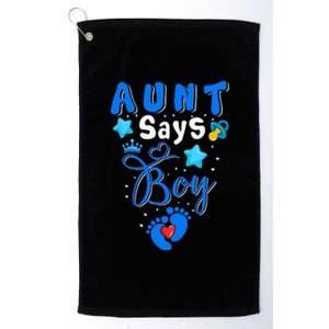 Aunt Says Funny Pregnancy Gender Reveal Baby Family Platinum Collection Golf Towel