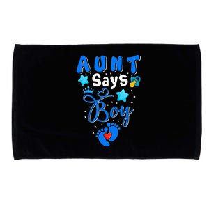 Aunt Says Funny Pregnancy Gender Reveal Baby Family Microfiber Hand Towel