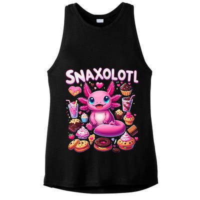 Axolotl Snaxolotl Funny Snacks Axolotls Ladies PosiCharge Tri-Blend Wicking Tank