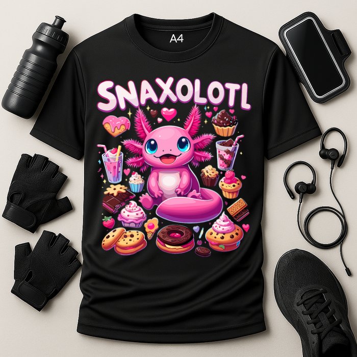 Axolotl Snaxolotl Funny Snacks Axolotls Cooling Performance Crew T-Shirt