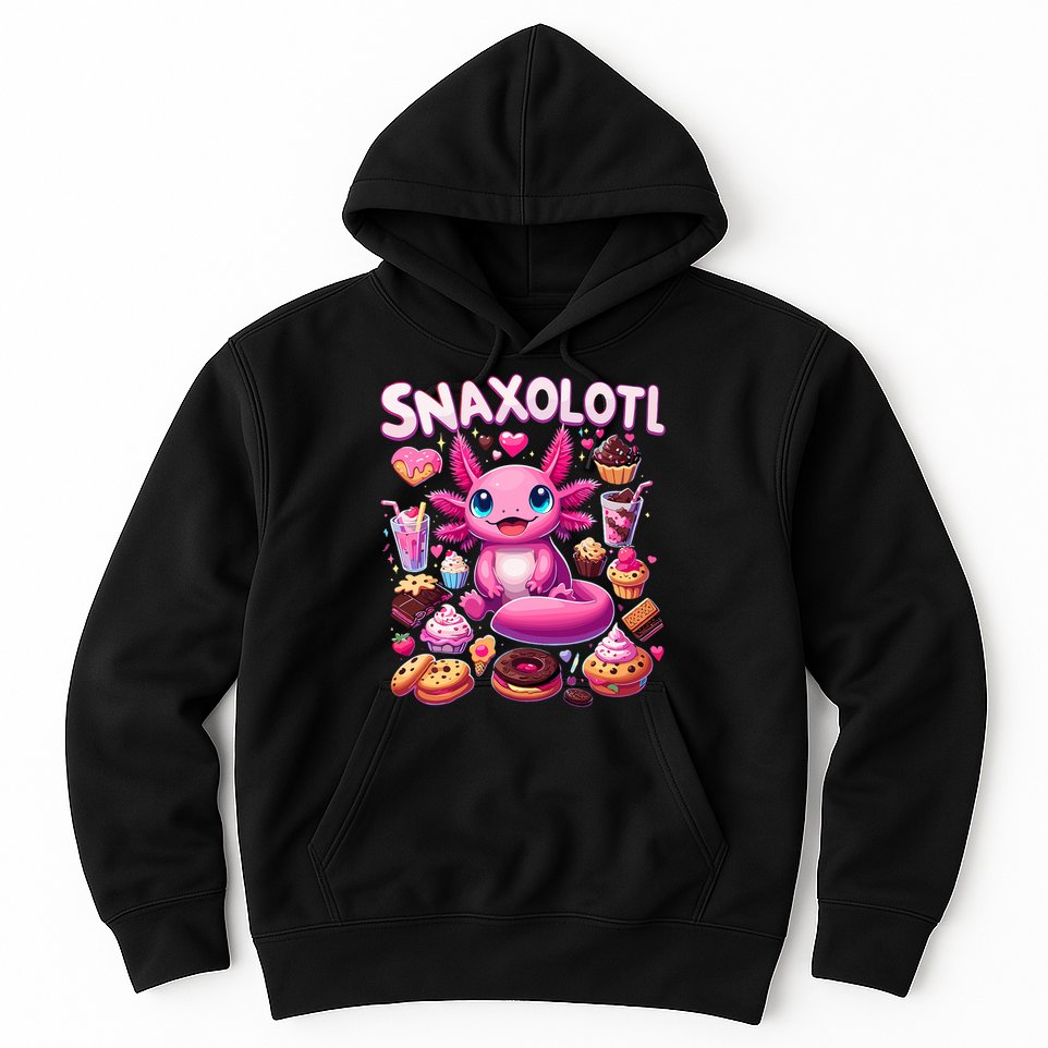 Axolotl Snaxolotl Funny Snacks Axolotls Hoodie