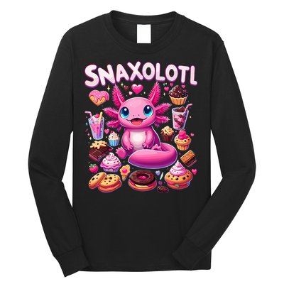 Axolotl Snaxolotl Funny Snacks Axolotls Long Sleeve Shirt